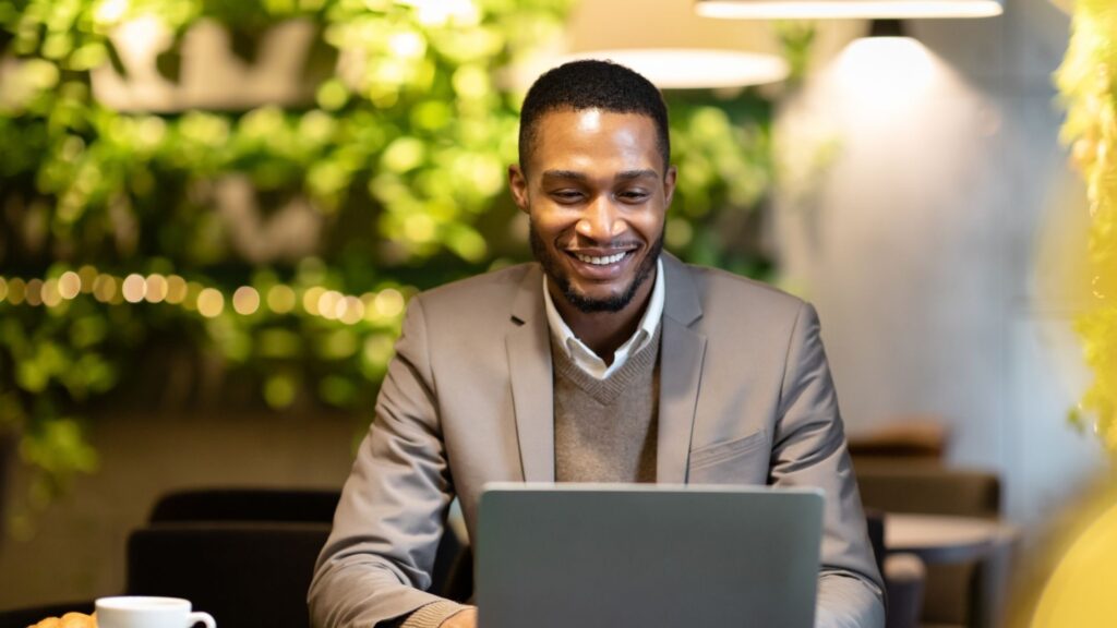 Someone opening an email promotion from their favorite small business.