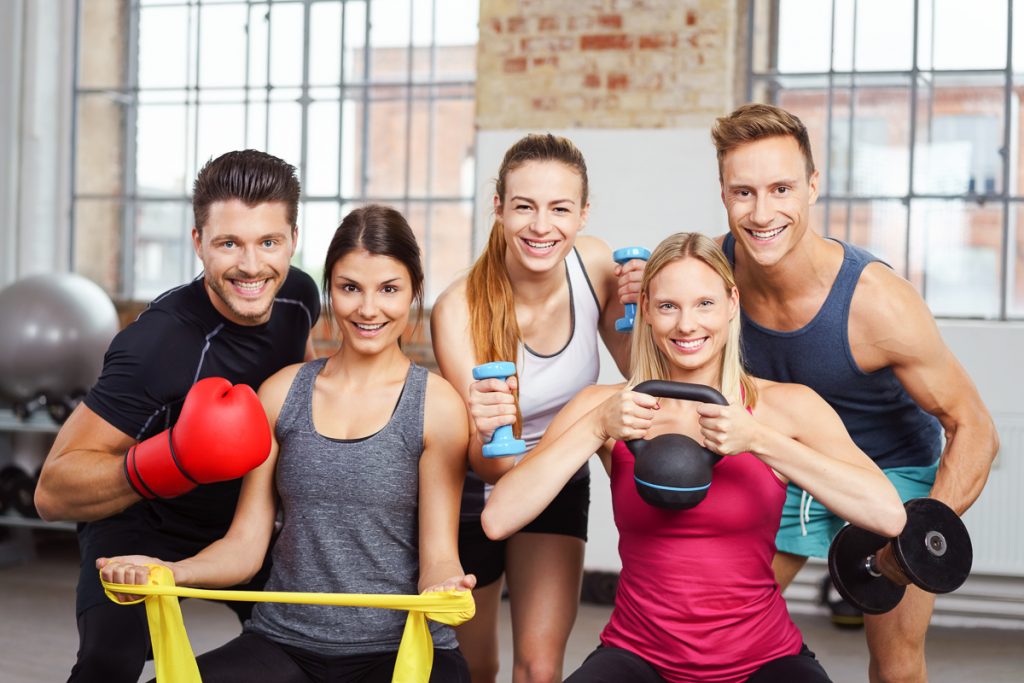 Fitness Studio Promotion, group in a fitness studio