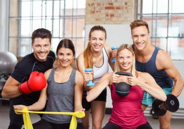 Fitness Studio Promotion, group in a fitness studio