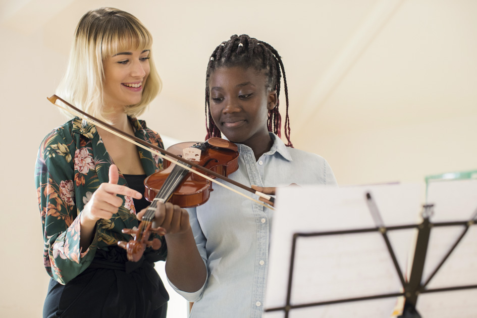 grow your music business, violin instructor and student
