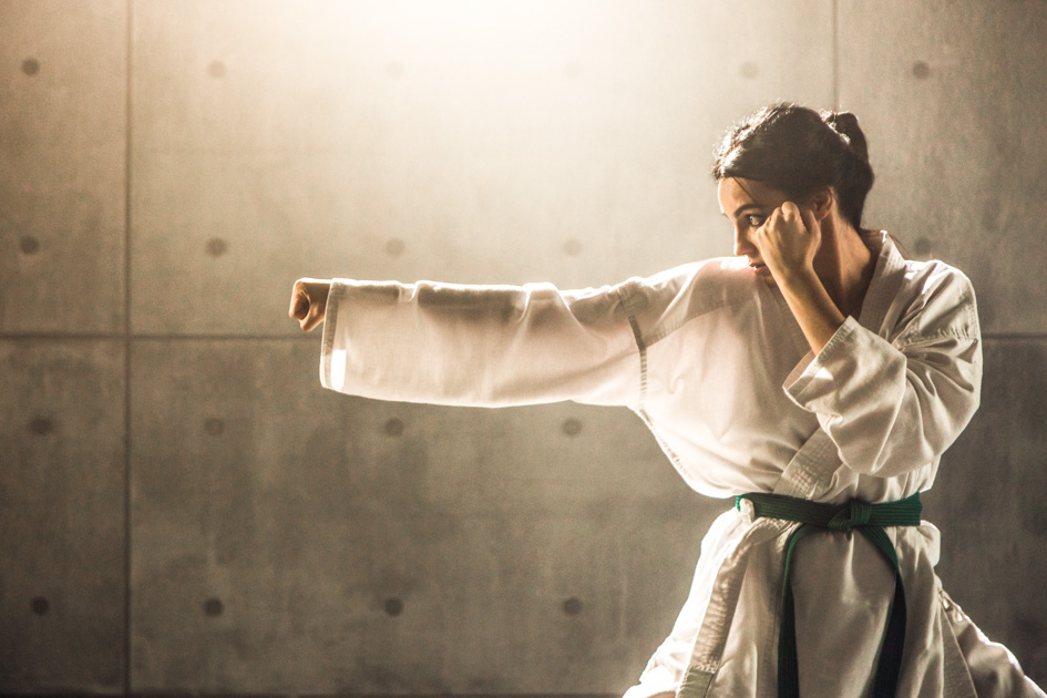 martial arts marketing, Woman practicing karate