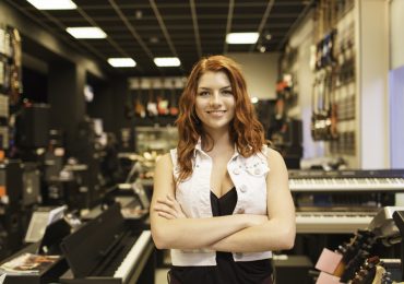 merchandise at your music school, music school store clerk