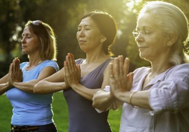 yoga for seniors, seniors practicing yoga