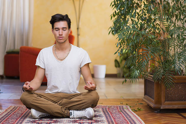 COVID, meditation man