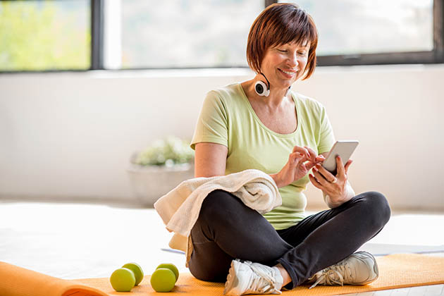 COVID, older fitness woman