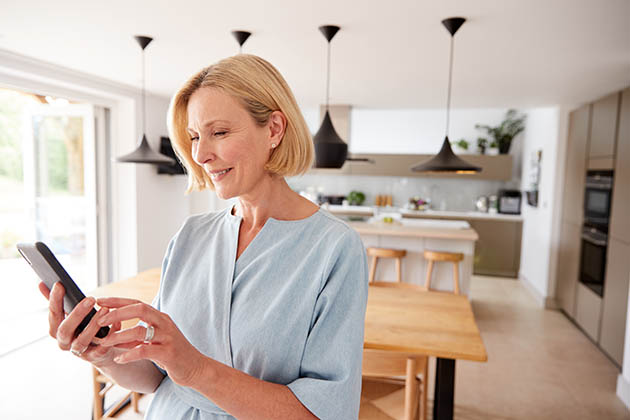 salon or spa, woman using apps