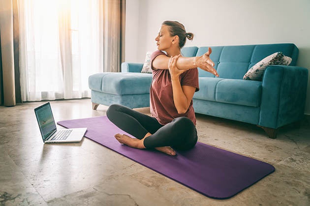 right clients, woman doing online class