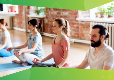 New Year's resolution, group of people meditating