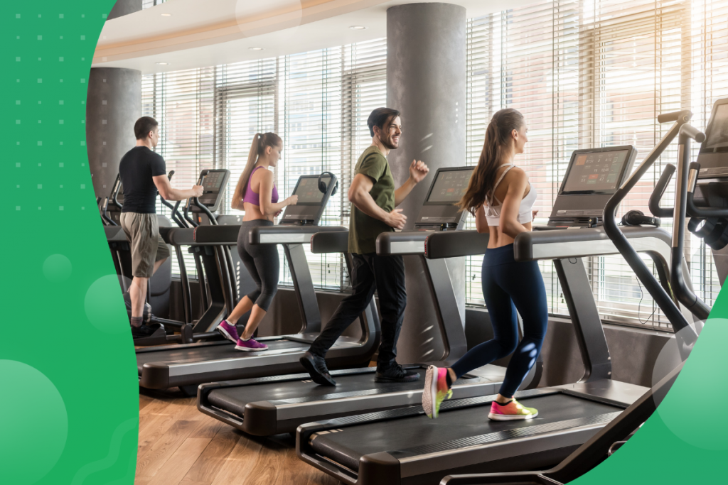 fitness industry, people working out at the gym