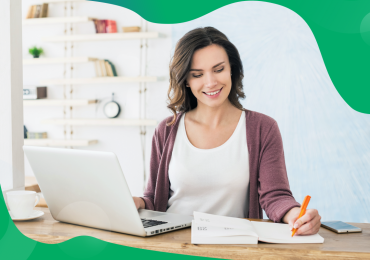 blog introduction, woman at her computer