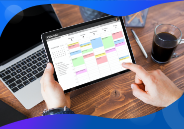 content calendar strategy, iPad with a calendar