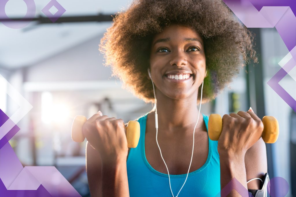 call-to-action, woman working out