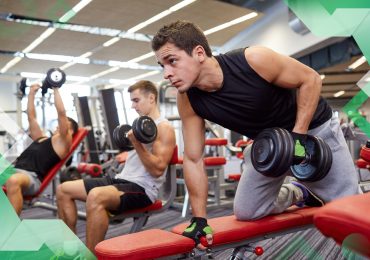 landing page, man working out in a group