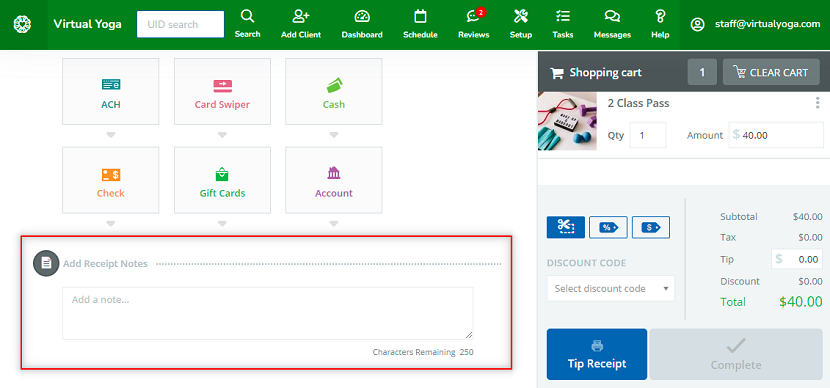 A screenshot showing the primary and dependency push settings franchisors can use to override existing settings at franchise locations.