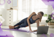 the future of fitness, woman taking online fitness class