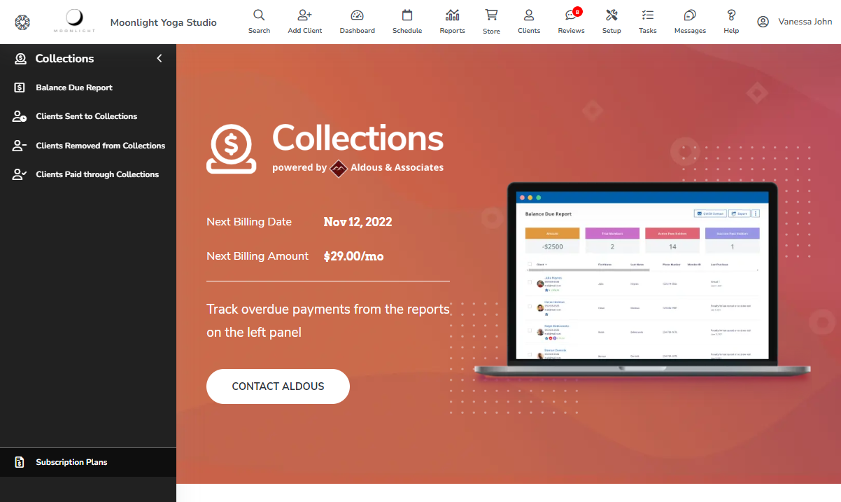 A screenshot of the Collections page.