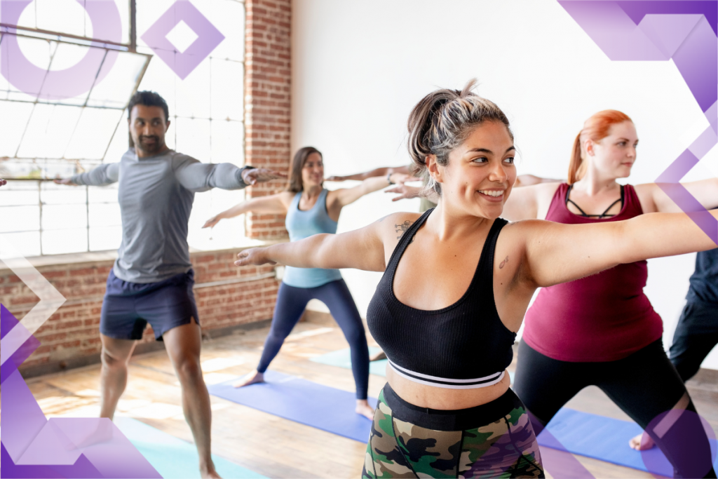 fitness studio business model, Yoga class group