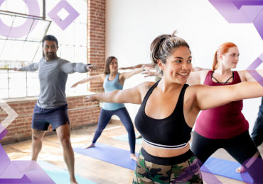 fitness studio business model, Yoga class group