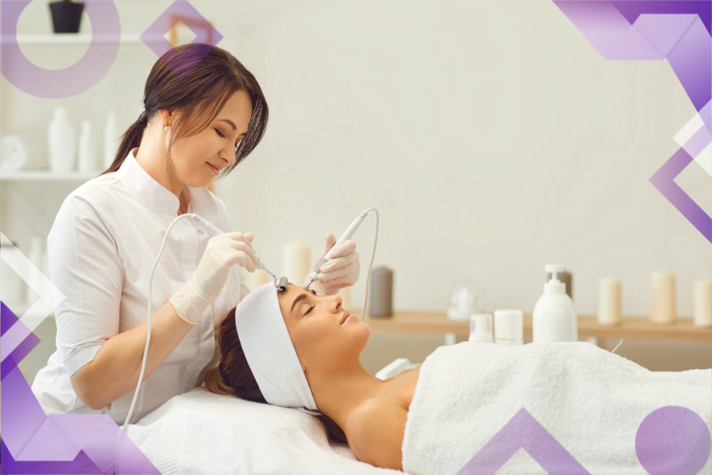 medical spa branding, woman giving medical spa treatment