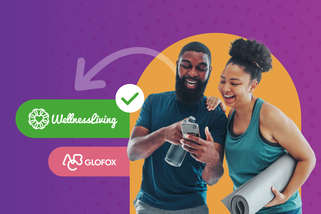 wellnessliving vs glofox, fitness people on their phone