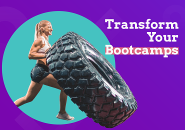 fitness bootcamp software, woman lifting a tire