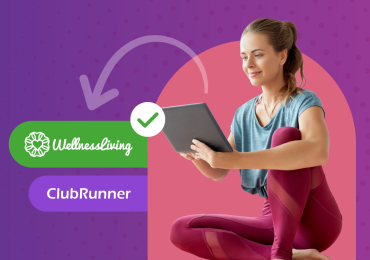 ClubRunner, fitness woman with tablet