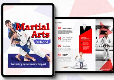 A screen shot of the WellnessLiving martial arts school benchmark report.