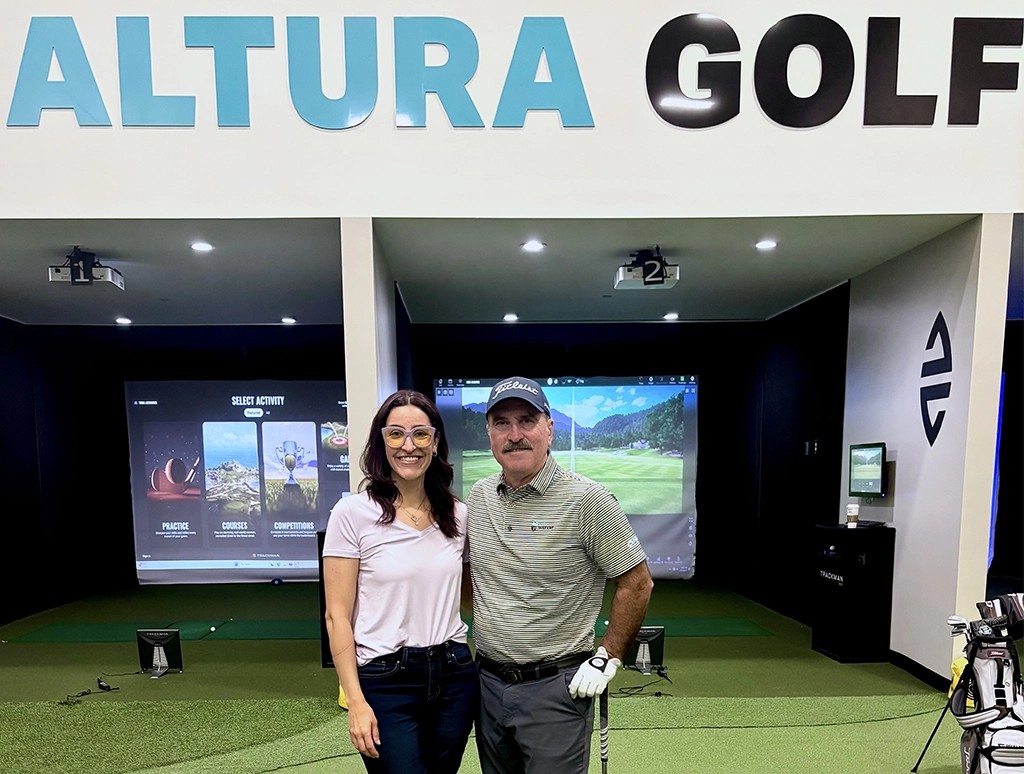 Savana and Quinn Griffing at Altura Golf Lab