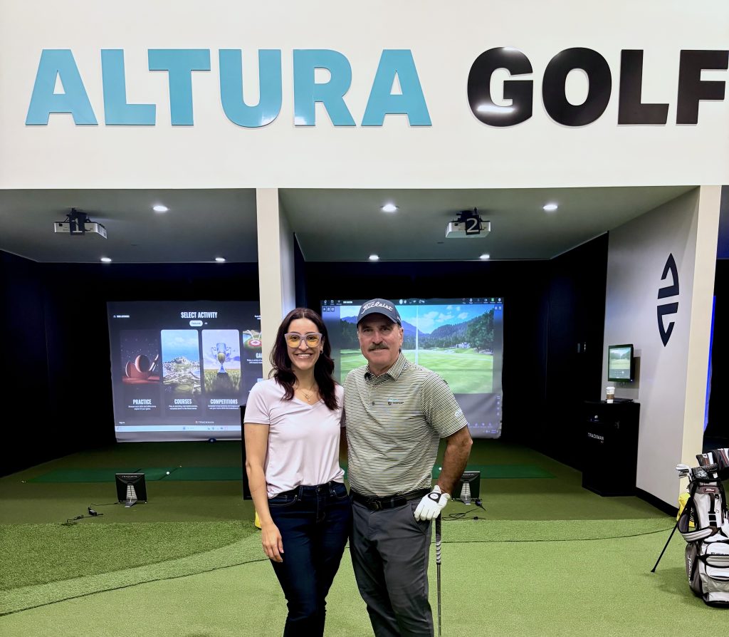 Savana and Quinn Griffing at Altura Golf Lab