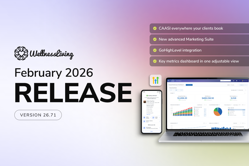 Graphic for Release 26.71, laptop with text