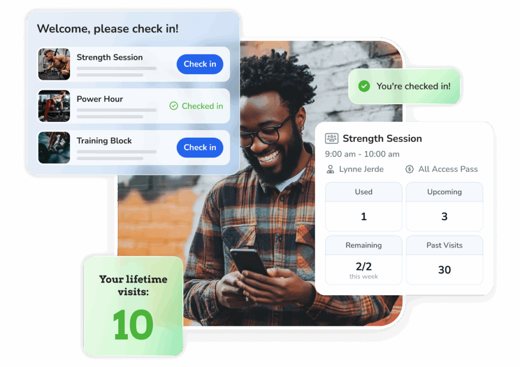 A screenshot of WellnessLiving's scheduling system. 