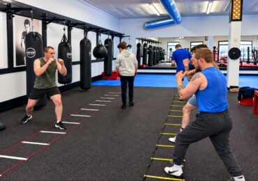 The Magrath Boxing Club, where a few clients are warming up.