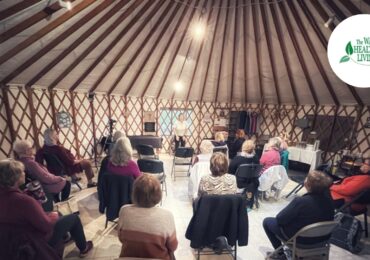 A fully booked wellness class at The Way to Healthy Living, inside one of their yurts.