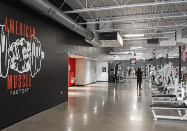 The American Muscle Factory gym, with machines ready for the next class.