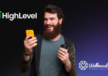 Someone looking at an automated promotional text from the WellnessLiving and GoHighLevel integration.