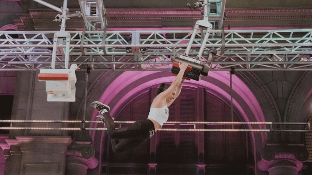 Christina of the Jump Twist Ninja gym, competing on American Ninja Warrior.
