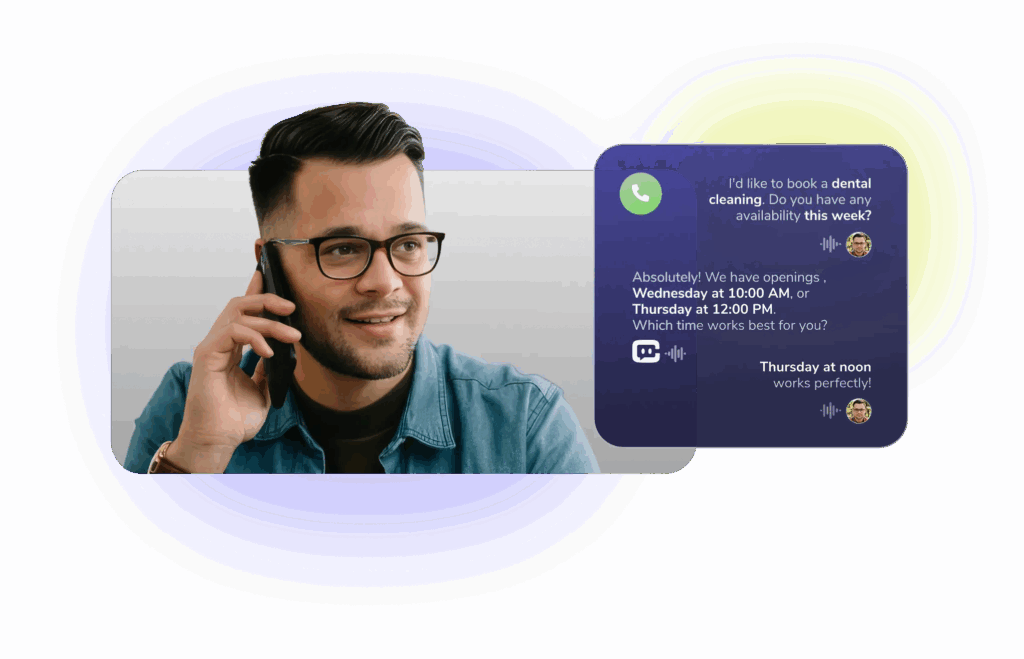 A screenshot of WellnessLiving's AI receptionist for dental offices. 