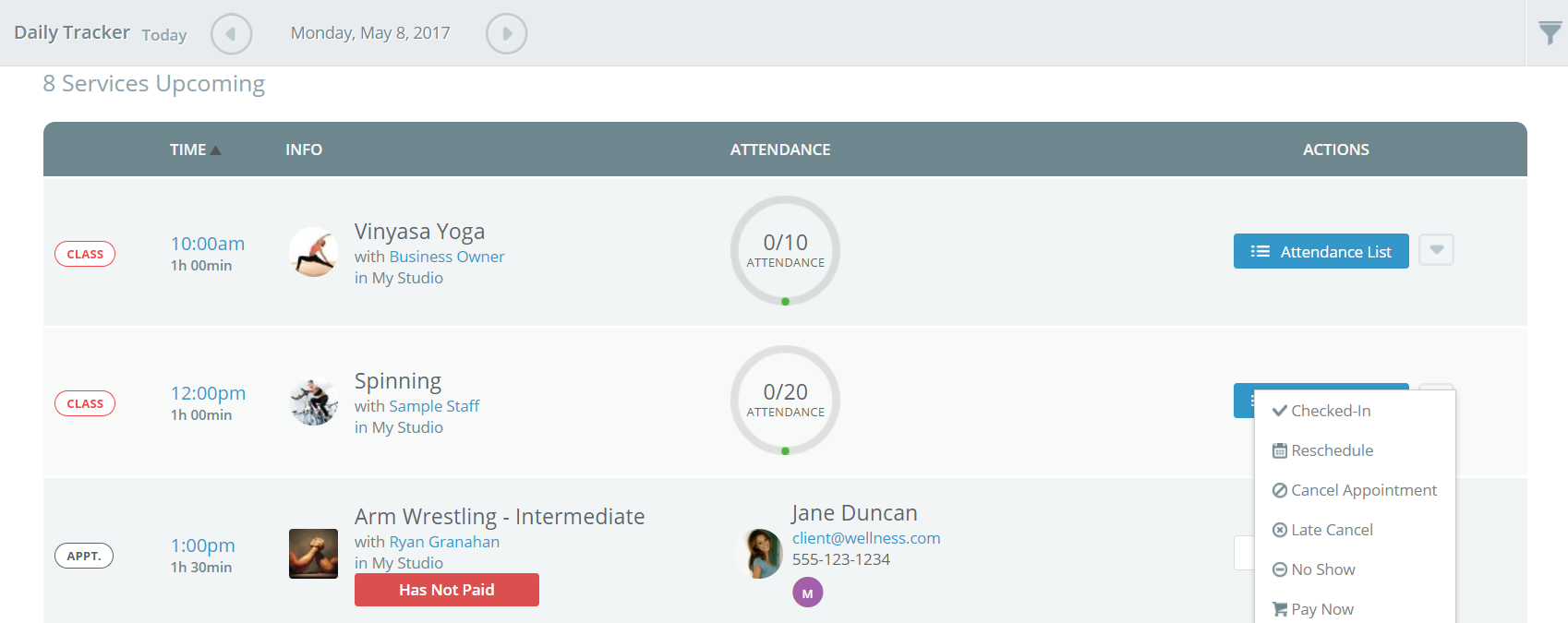 the daily tracker tool wellnessliving support