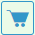 A square button with an image of a blue shopping cart