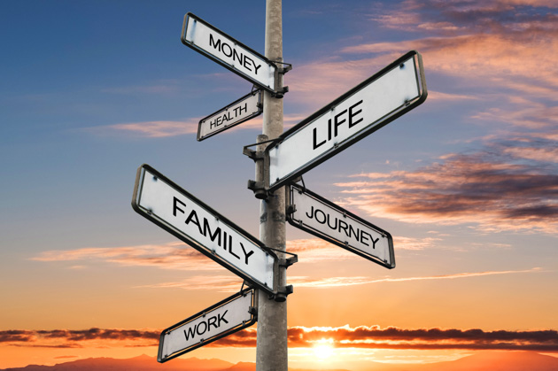 5 ways to maintain work-life balance, arrows pointing towards life responsibilities