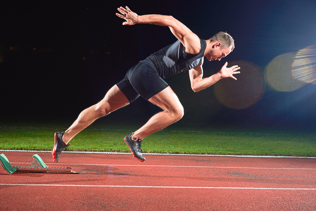 Fitness Studio Promotion, athlete sprinting in competition