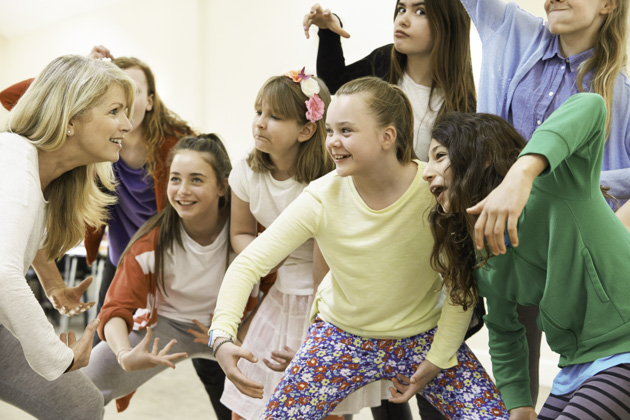 children's dance studio, children with dance teacher
