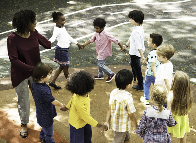 children's dance studio, Happy kids at elementary school