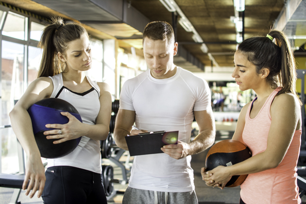 customer churn prevention, gym employee with two members