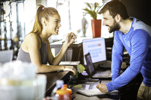 gym merchandise, woman checking in at gym