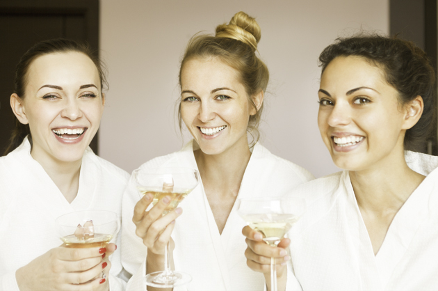wellness center holiday marketing, festive client and staff