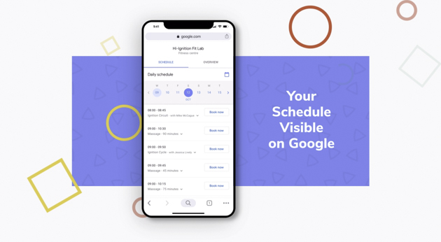 Reserve with Google, your schedule visible on google