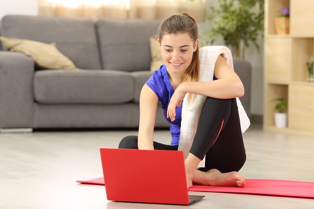 martial arts software, woman working out at home