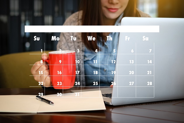 dance studio software, person planning social media calendar